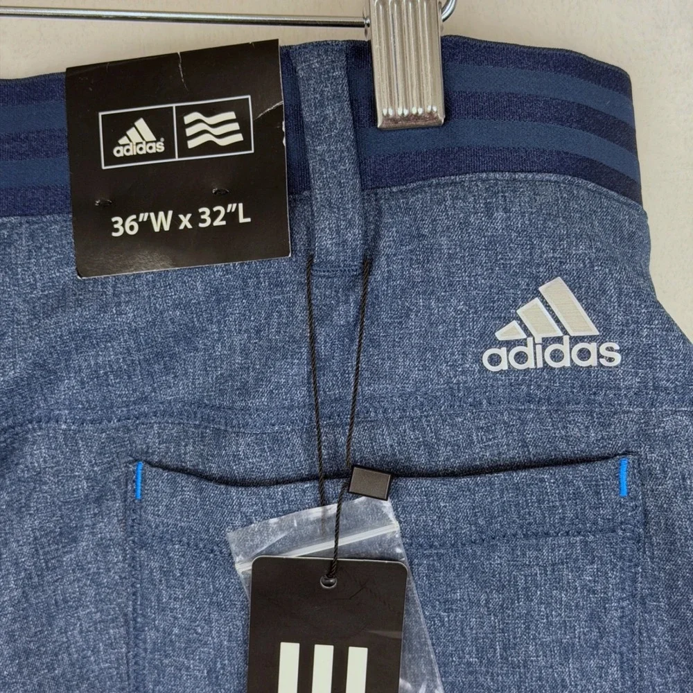 Adidas Mens Adicross Range 5-Pocket Golf Pants Blue Heather 36x32‎ AE4904 NEW